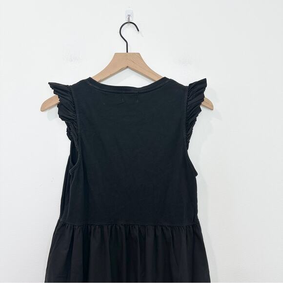 NATION LTD Sissy Ruffled Black Dress Tiered Midi Sundress size Small - Picture 6 of 10